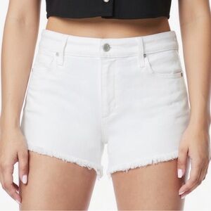 Joe’s Jeans Shorts The Ozzie Size 28 White Mid Rise Cut Off Hem Stretch NWT